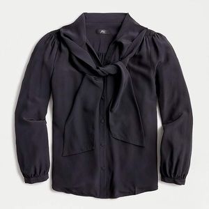 J. Crew Tie-neck blouse in Re-Imagined Silk